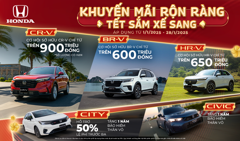 Khuyến mãi Tết Honda Ôtô 01/2025